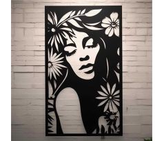 Silueta ženy drevený obraz na výšku