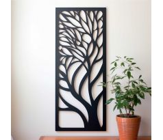 abstraktný strom - obraz na výšku 69x28 cm hnedá orech