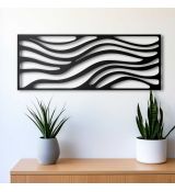 Vlny abstraktný drevený obraz na šírku 69x26 cm topoľová preglejka svetlá