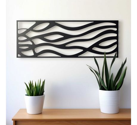 Vlny abstraktný drevený obraz na šírku 2