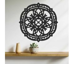 Drevená mandala na stenu 35x35 cm čierna