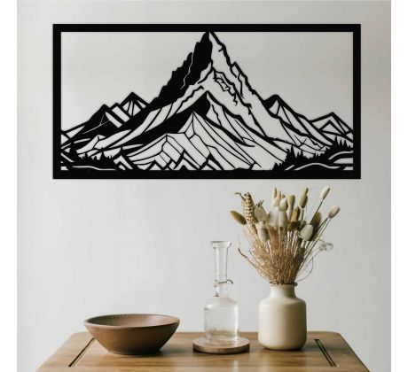Abstraktné hory - drevený vyrezávaný obraz