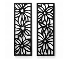 Kvetinové panely - sada drevené vyrezávané panely na stenu