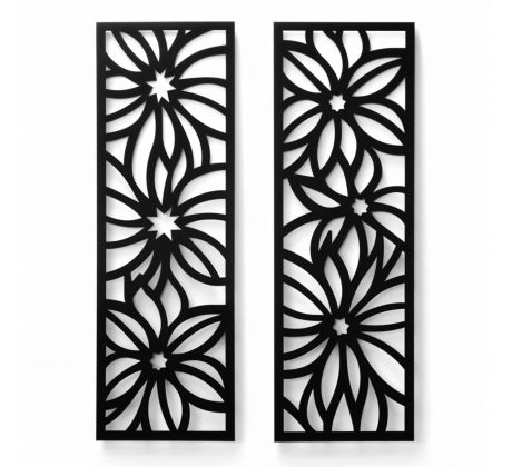 Kvetinové panely - sada drevené vyrezávané panely na stenu