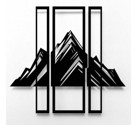 Moderný drevený trojdielny abstraktný obraz - Minimalistické Hory