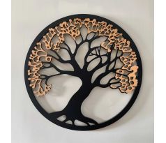 Abstraktný strom života drevený dvojfarebný obraz