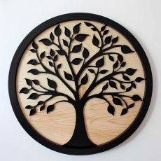Strom života - dvojfarebný drevený okrúhly obraz