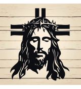 Ježiš s krížom na stenu
