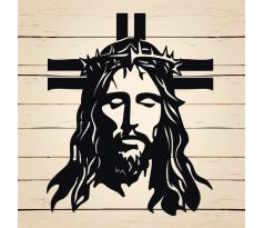Ježiš s krížom na stenu 45x35 cm čierna