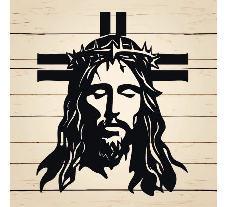 Ježiš s krížom na stenu