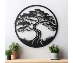 Bonsaj okrúhly obraz na stenu kruh 40 cm čierna