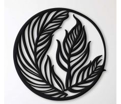 Listy okrúhly drevený obraz 1