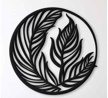 Listy okrúhly drevený obraz 1