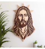 tvár Ježiša Krista dvojfarebná 3D dekorácia 69x44 cm