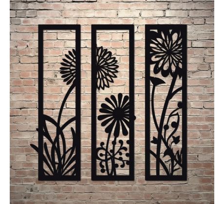 Púpava trojdielny drevený obraz