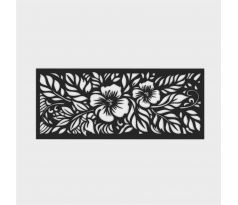 Drevený obraz silueta kvetov - panel na stenu