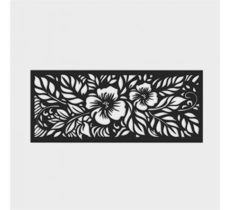 Drevený obraz silueta kvetov - panel na stenu