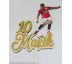 Futbalista Ronaldo na tortu glitrová zlatá výška 16cm šírka 14-18cm