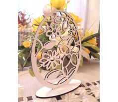 Veľkonočné vajíčko výzdoba na stôl vyrezávané z dreva