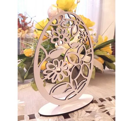 Veľkonočné vajíčko výzdoba na stôl vyrezávané z dreva