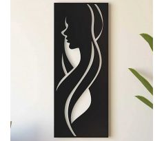 Minimalistická žena - drevený vyrezávaný obraz 69x28 cm hnedá orech