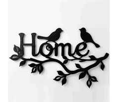 Dekorácia HOME na stenu 59x36 cm orech hnedá