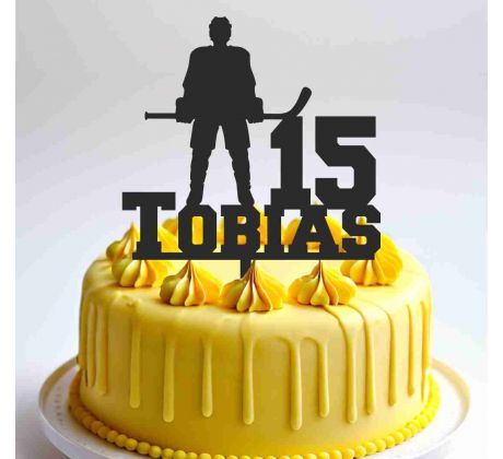 Hokejista na tortu s menom a číslom