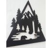 Krása prírody lesa a hôr - drevený vyrezávaný obraz trojuholník