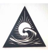 Burlivé vlny mora - abstraktný drevený obraz