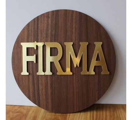 Zlaté logo na stenu okrúhle