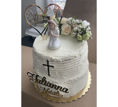 Dekorácia na prvé sväté prijímanie srdce, meno, kríž