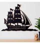 Pirátska loď drevená dekorácia na stenu 69x50 cm
