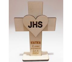 Darček na prvé sväté prijímanie - krížik a srdce JHS