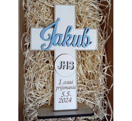 Darček na prvé sväté prijímanie - krížik s menom pre chlapca