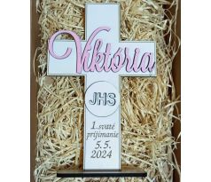 Darček na prvé sväté prijímanie - krížik s menom pre dievča