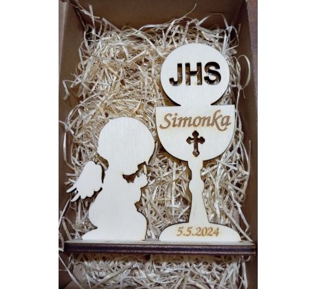 Darček na prvé sväté prijímanie kalich s anjelikom