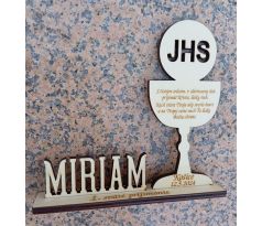 Darček na prvé sväté prijímanie kalich s básničkou