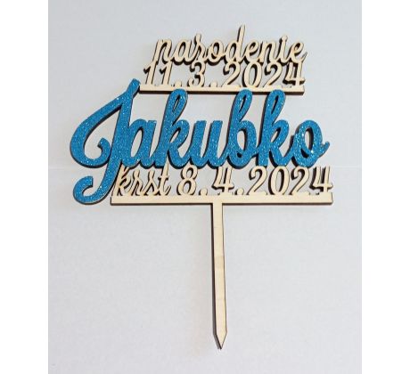 zápich meno s datumom krstu a narodenia z dreva