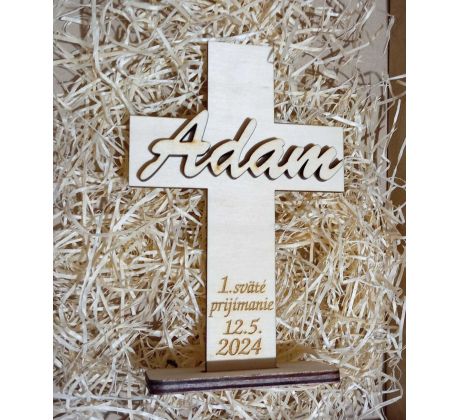 1 sväté prijímanie - darček drevený kríž s vlastným menom