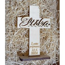 1 sväté prijímanie - Darček drevený kríž s menom