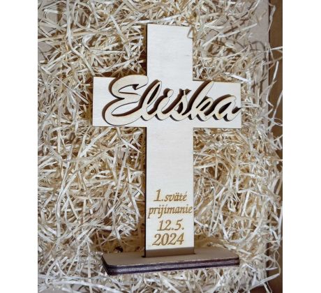 1 sväté prijímanie - Darček drevený kríž s menom