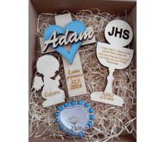 Darček na prvé sväté prijímanie - darčeková sada s ružencom pre chlapca