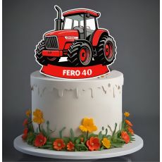 Traktor zápich na tortu s menom