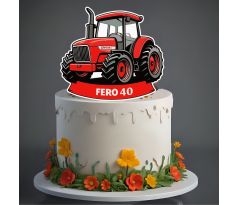 Traktor zápich na tortu s menom priemer 15cm, bez zápichu