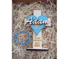 Prvé sväté prijímanie - modrá darčeková sada s ružencom