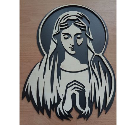 Drevený obraz Mária dvojvrstvový