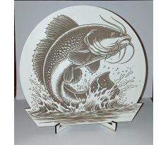 Ryba sumec tabuľka k narodeninám pre rybára