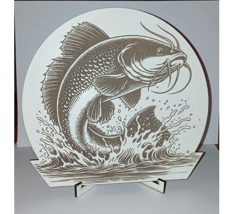 Ryba sumec tabuľka k narodeninám pre rybára