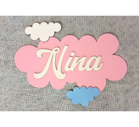 obláčik s menom detská dekorácia na stenu