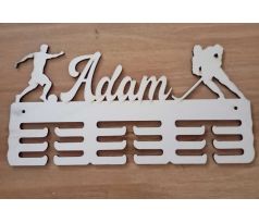 vešiak na medaily personalizované meno šport šírka 45cm béžová prírodné drevo